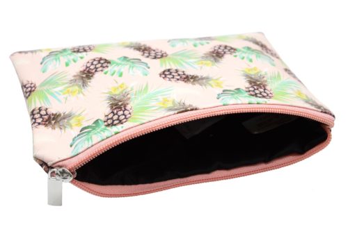 Trousse-Pochette-Souple-Peche-Imprime-Ananas-et-Feuilles