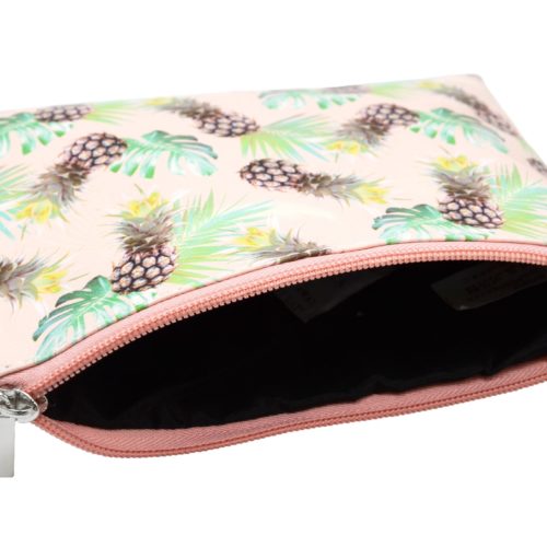 Trousse-Pochette-Souple-Peche-Imprime-Ananas-et-Feuilles