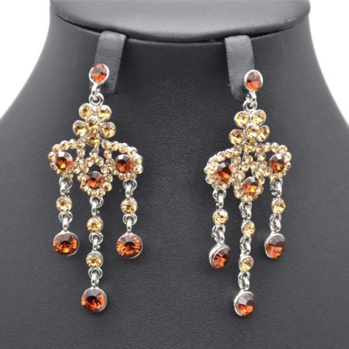 Boucles-dOreilles-Pendantes-Strass-Chic-Fetes-Marron-Beige