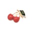 Broche-Epingle-Cerises-Metal-Peint-Rouge-et-Tiges-Metal-Strass-Dore
