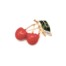 Broche-Epingle-Cerises-Metal-Peint-Rouge-et-Tiges-Metal-Strass-Dore