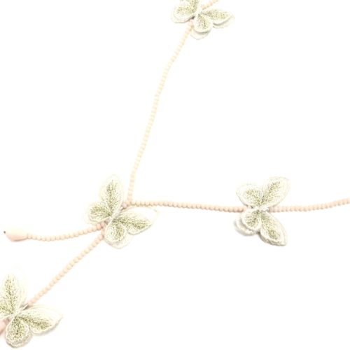 Sautoir-Collier-Y-Mini-Perles-Brillantes-avec-Papillons-Ecru-Broderie-et-Organza