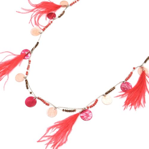 Sautoir-Collier-avec-Charms-Cercles-Nacre-Mini-Perles-et-Plumes-Corail