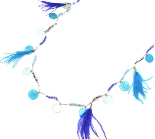 Sautoir-Collier-avec-Charms-Cercles-Nacre-Mini-Perles-et-Plumes-Bleu