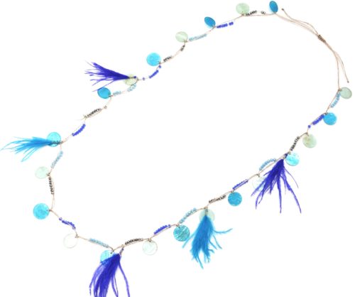 Sautoir-Collier-avec-Charms-Cercles-Nacre-Mini-Perles-et-Plumes-Bleu