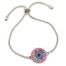 Bracelet-Chaine-Ajustable-avec-Cercle-Perles-Multicolore-et-Pierre-Oeil-Metal-Argente