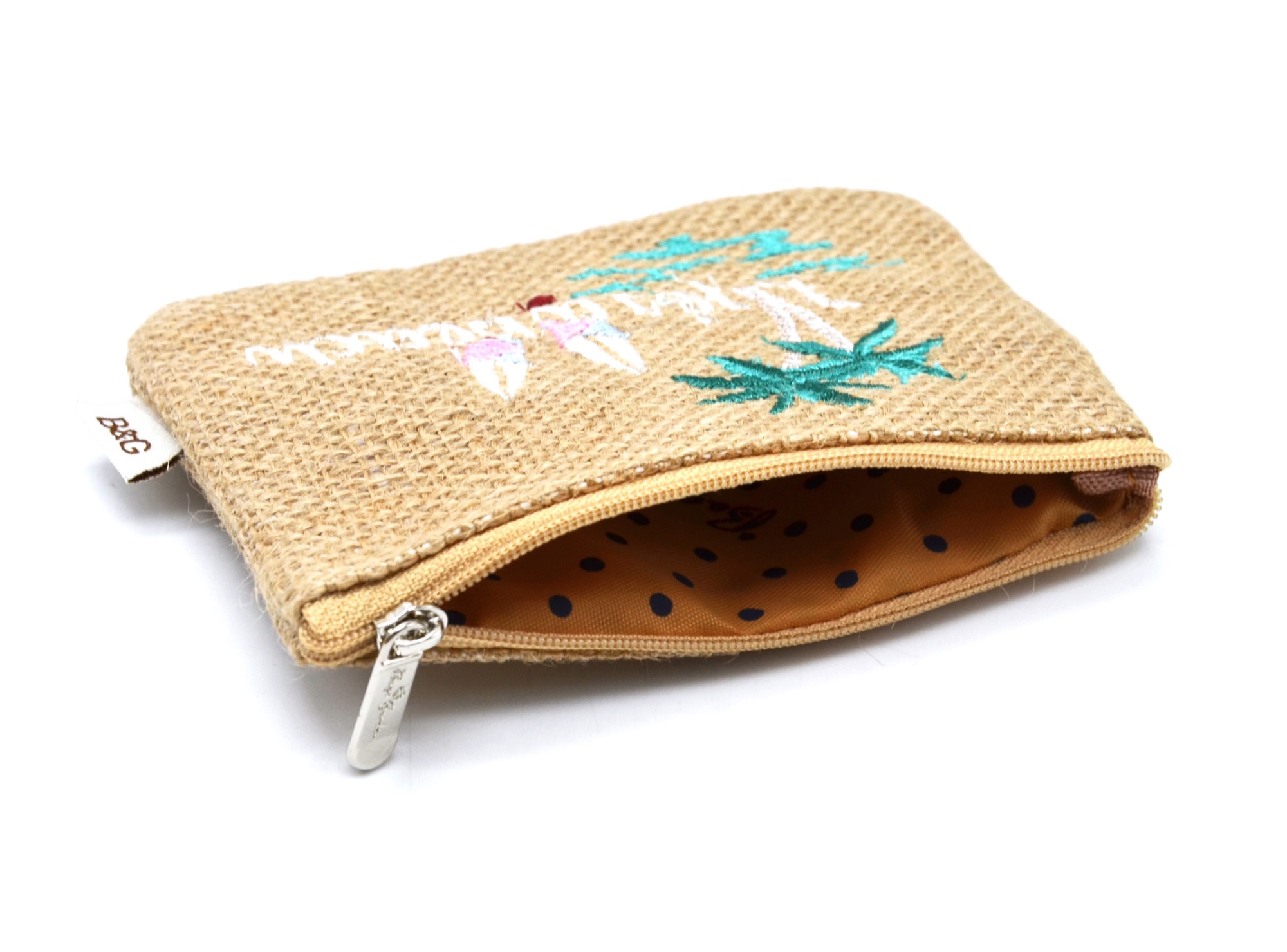 POCHETTE TRESSEE ARGENTEE JUTE ET GALONS ET POMPONS STYLE PLAGE