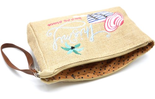 Lot-de-3-Pochettes-Trousses-Toile-de-Jute-avec-Message-This-Is-My-Happy-Place