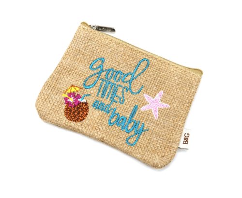 Lot-de-3-Pochettes-Trousses-Toile-de-Jute-avec-Message-Good-Times-And-Baby