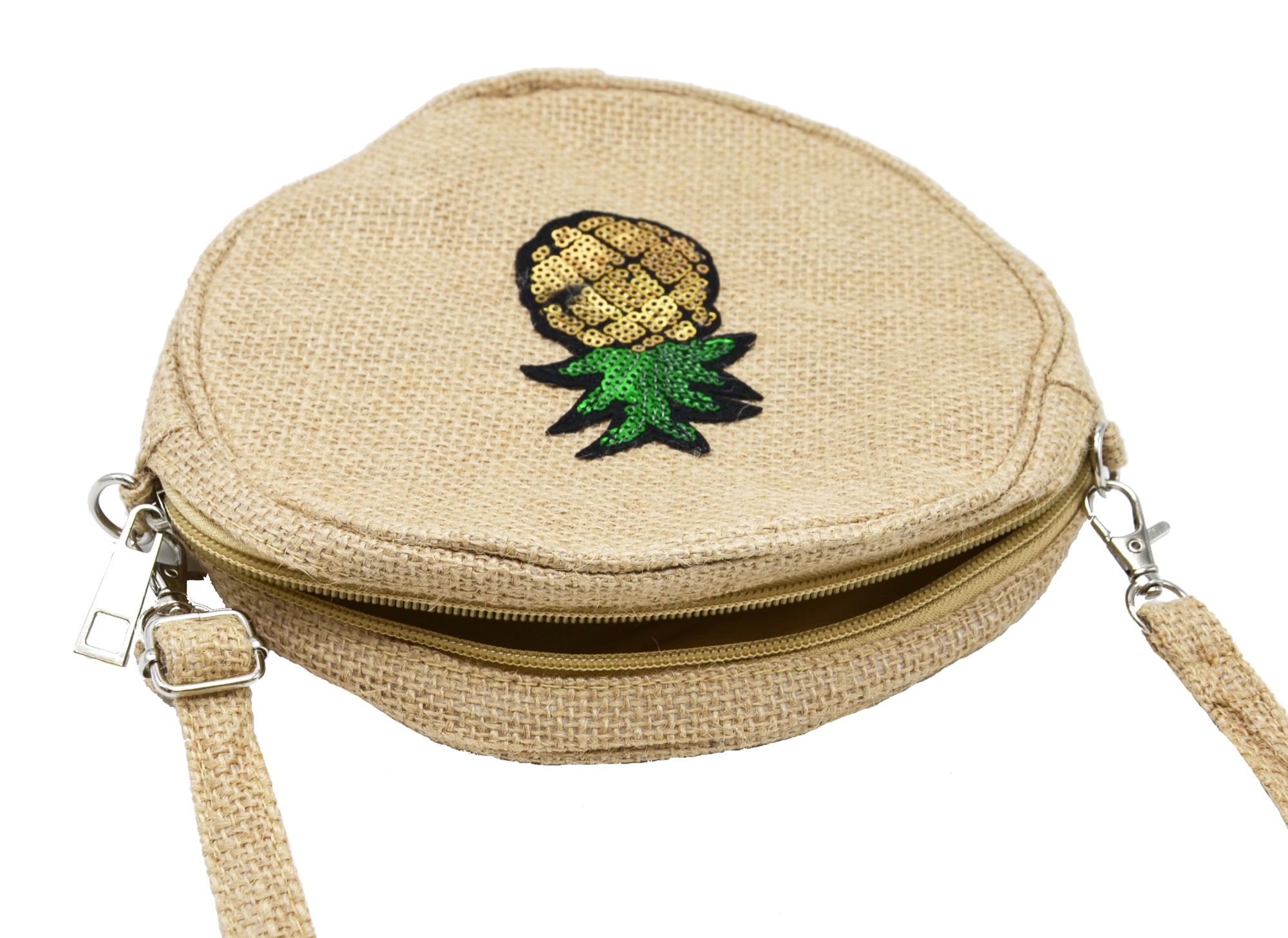 Sac bandoulière de petite fille ananas doré