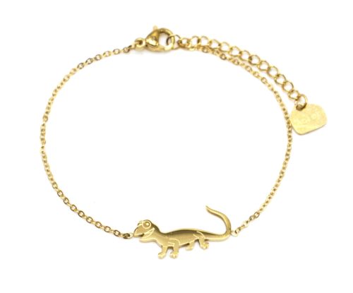 Bracelet-Fine-Chaine-avec-Charm-Salamandre-Lezard-Acier-Dore