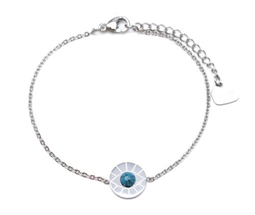 Bracelet-Fine-Chaine-Acier-Argente-avec-Charm-Cercle-Oeil-Pierre-Turquoise