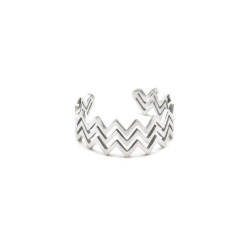 Bague-Large-avec-Triple-Zigzag-Acier-Argente