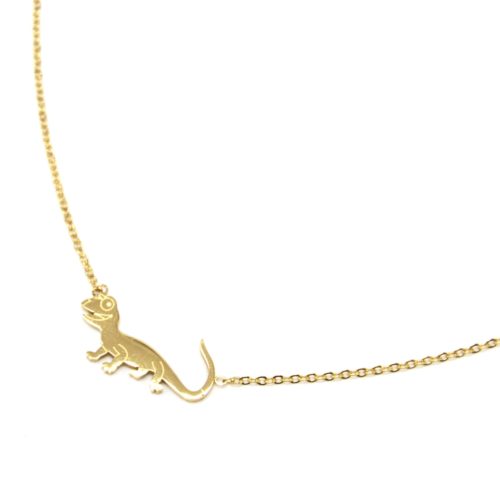 Collier-Fine-Chaine-avec-Pendentif-Salamandre-Lezard-Acier-Dore