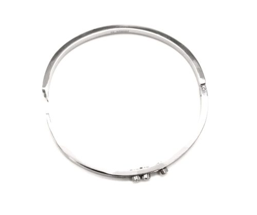 Bracelet-Jonc-Acier-Argente-Ajoure-avec-Triple-Pierres-Rondes