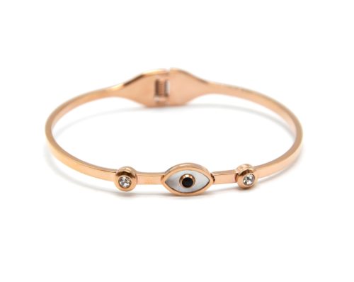 Bracelet-Jonc-Fin-Acier-Or-Rose-avec-Oeil-Nacre-et-Pierres-Rondes