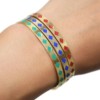 Bracelet-Jonc-et-Chaine-Acier-Dore-avec-Motif-Losanges