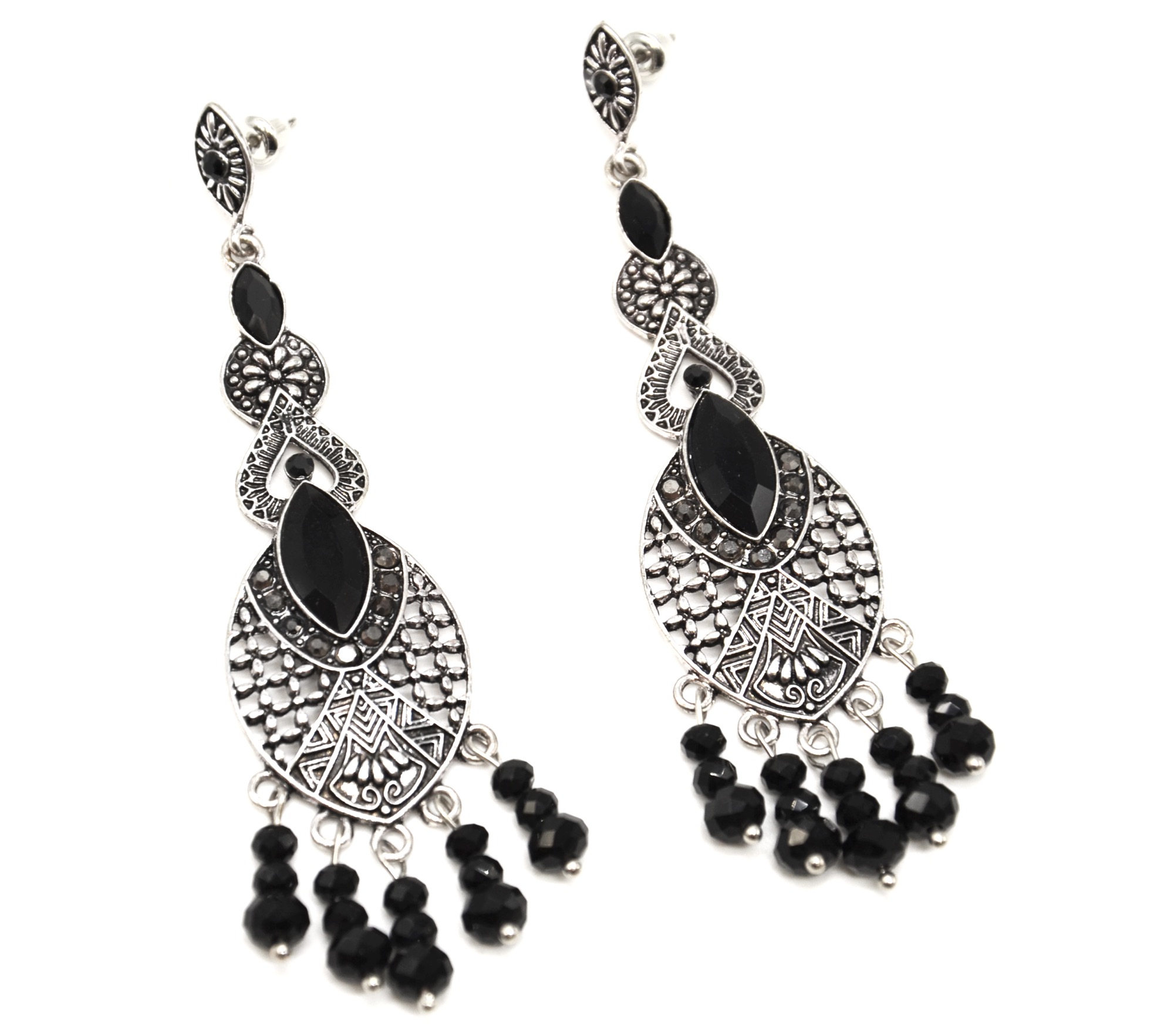 Boucles d'oreilles perles noir acier inoxydable – Waïloa