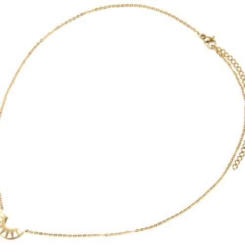 Collier Fine Chaîne avec Pendentif Abeille Relief Acier Doré CC2264F