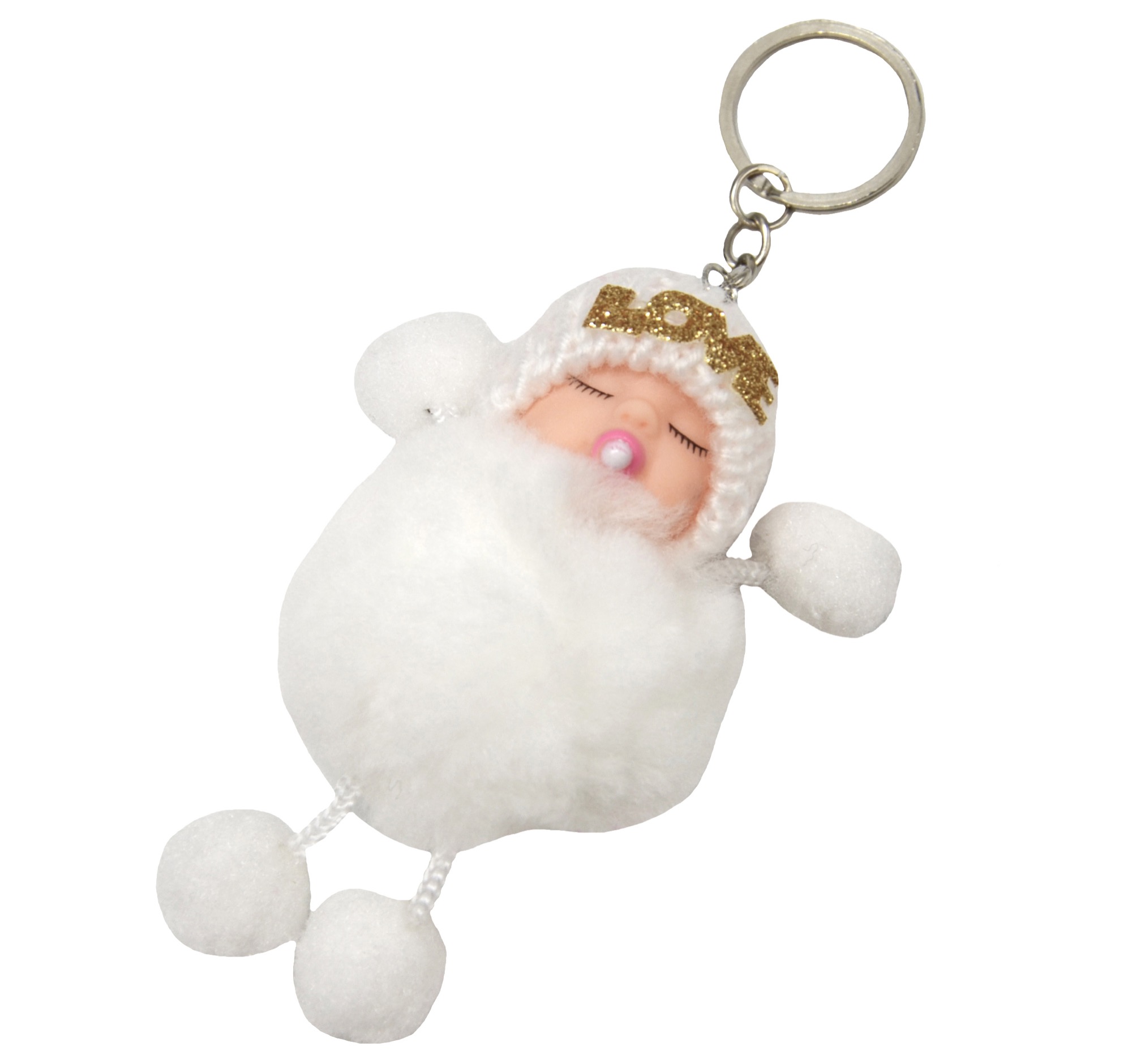 Pt1751f Porte Cles Bijou De Sac Petit Bebe Avec Bonnet Et Multi Boules Ebay