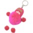 Porte-Cles-Bijou-de-Sac-Petit-Bebe-avec-Bonnet-et-Multi-Boules-Pompon-Fuchsia