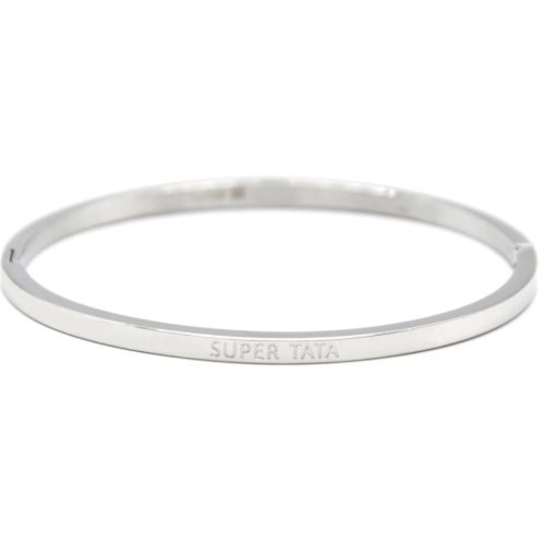 Bracelet-Jonc-Fin-Acier-Argente-avec-Message-Super-Tata