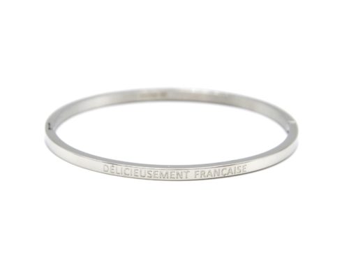 Bracelet-Jonc-Fin-Acier-Argente-avec-Message-Delicieusement-Francaise