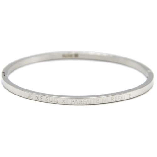 Bracelet-Jonc-Fin-Acier-Argente-avec-Message-Je-Ne-Suis-Ni-Parfaite-Ni-Refaite