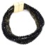 Bracelet-Manchette-Multi-Rangs-Boules-Metal-et-Perles-Brillantes-Noires
