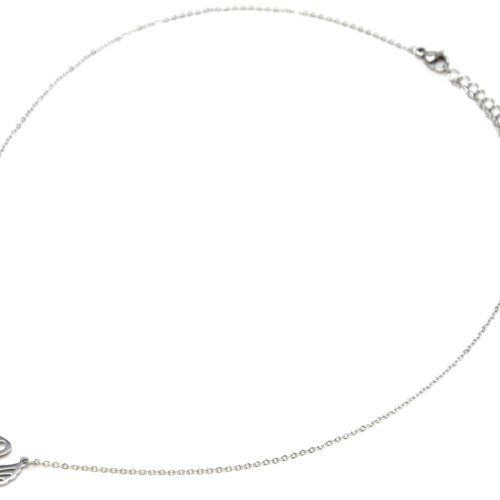 Collier-Fine-Chaine-avec-Pendentif-Double-Cygnes-Amour-Acier-Argente