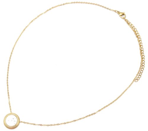 Collier-Fine-Chaine-avec-Pendentif-Pierre-Marbre-Blanc-Contour-Acier-Dore