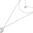 Collier-Triple-Chaine-avec-Medaille-Martelee-Boules-et-Piece-Acier-Argente