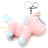 Porte-Cles-Bijou-de-Sac-Peluche-Licorne-XXL-Rose-Bleu-avec-Strass-et-Noeud-Ruban