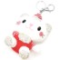 Porte-Cles-Bijou-de-Sac-Peluche-Chat-XXL-Blanc-Rouge-avec-Strass-et-Bonnet-Rayures