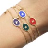 Bracelet-Fine-Chaine-Acier-Dore-avec-Ovale-Email-Couleur-Motif-Etoile