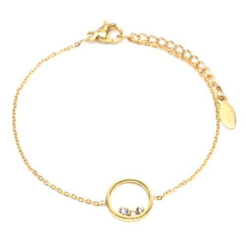 Bracelet-Fine-Chaine-avec-Charm-Cercle-Pierres-Contour-Acier-Dore