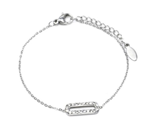 Bracelet-Fine-Chaine-Acier-Argente-avec-Charm-Rectangle-Arrondi-Strass