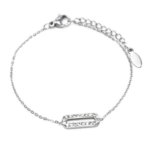 Bracelet-Fine-Chaine-Acier-Argente-avec-Charm-Rectangle-Arrondi-Strass