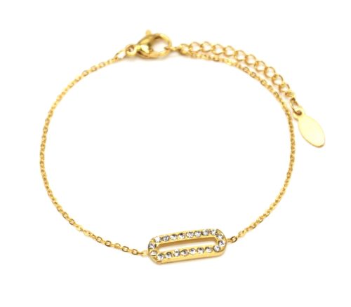 Bracelet-Fine-Chaine-Acier-Dore-avec-Charm-Rectangle-Arrondi-Strass