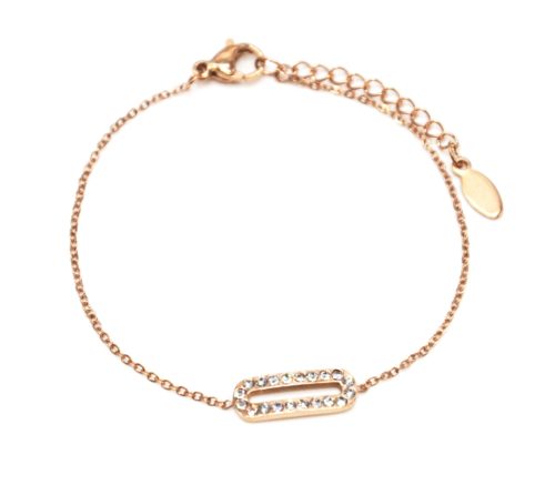 Bracelet-Fine-Chaine-Acier-Or-Rose-avec-Charm-Rectangle-Arrondi-Strass