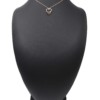 Collier-Fine-Chaine-avec-Pendentif-Double-Coeurs-Contour-Acier-Or-Rose-et-Strass