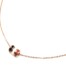 Collier-Fine-Chaine-Acier-Or-Rose-avec-Anneaux-Bande-Email-Noir-Blanc-Rouge