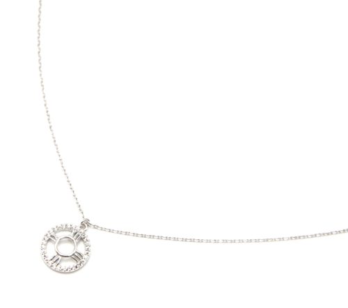 Collier-Fine-Chaine-Argent-925-Pendentif-Cercle-Chiffres-Romains-Contour-Strass