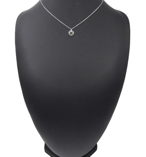 Collier-Fine-Chaine-Argent-925-Pendentif-Cercle-Chiffres-Romains-Contour-Strass