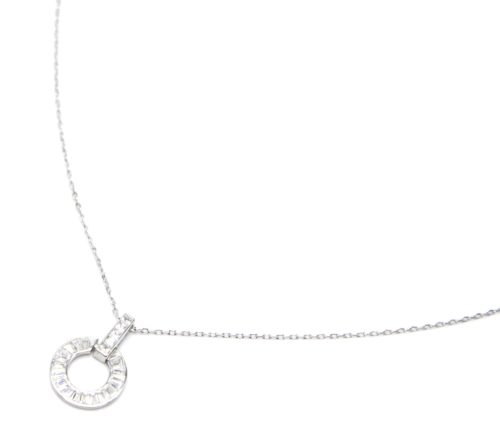 Collier-Fine-Chaine-Argent-925-Pendentif-Barre-Cercle-Strass-Zirconium-et-Pierres