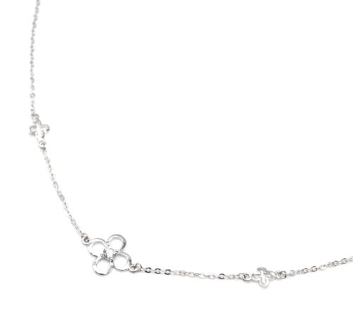 Collier-Fine-Chaine-Argent-925-Pendentif-Trefles-et-Pierre-Zirconium