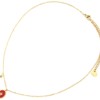 Collier-Fine-Chaine-Acier-Dore-avec-Ovale-Email-Rouge-Motif-Etoile