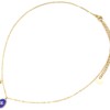 Collier-Fine-Chaine-Acier-Dore-avec-Ovale-Email-Bleu-Motif-Etoile