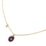 Collier-Fine-Chaine-Acier-Dore-avec-Ovale-Email-Violet-Fonce-Motif-Etoile