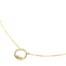 Collier-Fine-Chaine-avec-Pendentif-Cercle-Pierres-Contour-Acier-Dore